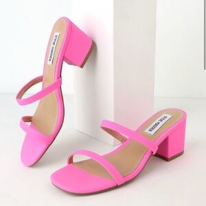 Steve Madden Hot Pink Block Heels Size 10